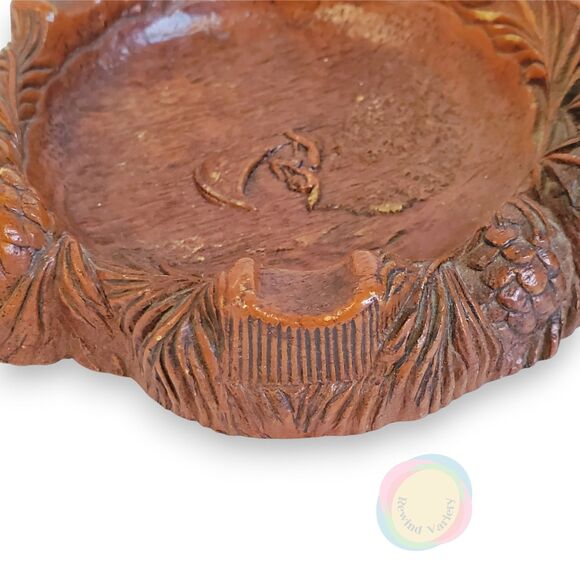 VTG ANCO Redwood Ashtray Cigarette Box Mid Century Resin Bakelite Kitschy - Picture 14 of 16